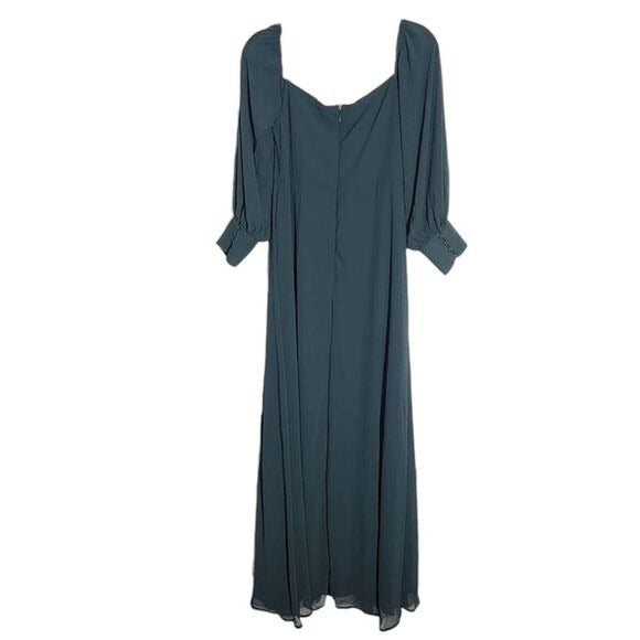 Lulus Emerald Off the Shoulder Maxi Dress NWT Size Large Wedding Guest Dress