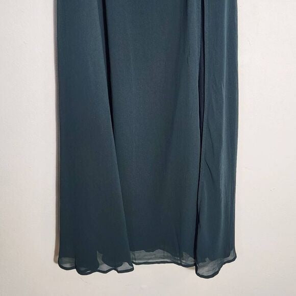 Lulus Emerald Off the Shoulder Maxi Dress NWT Size Large Wedding Guest Dress