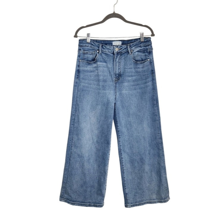 Risen Light Wash Distressed Wide Leg Jeans Size 15/32
