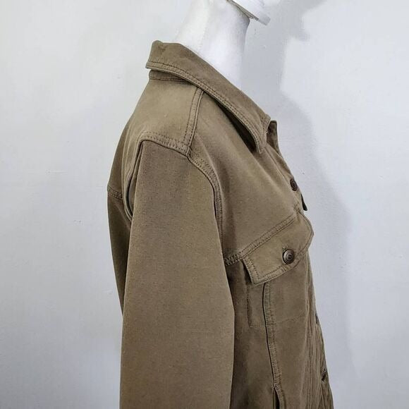 D&Co. Olive Green Jacket Green Stretch Knit Jacket Size Medium