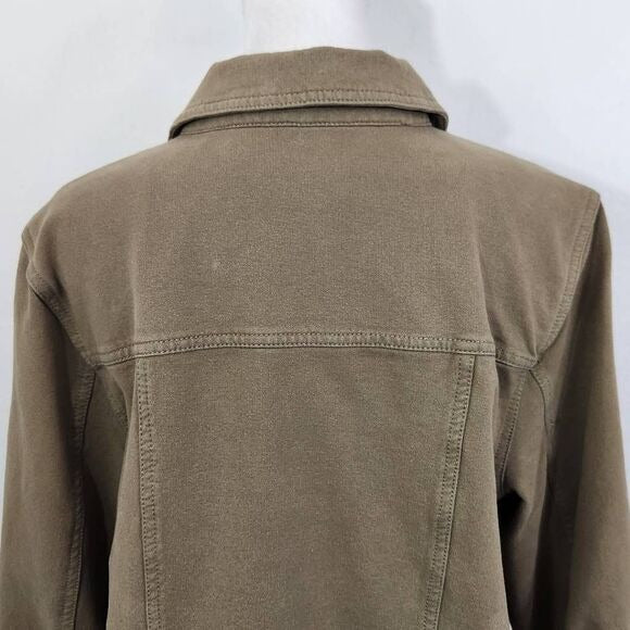 D&Co. Olive Green Jacket Green Stretch Knit Jacket Size Medium