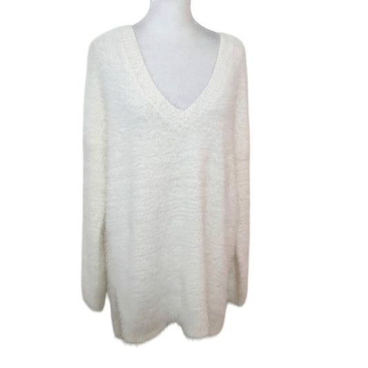 Jessica Simpson Cream Oversized Sweater with Open Back Size Large