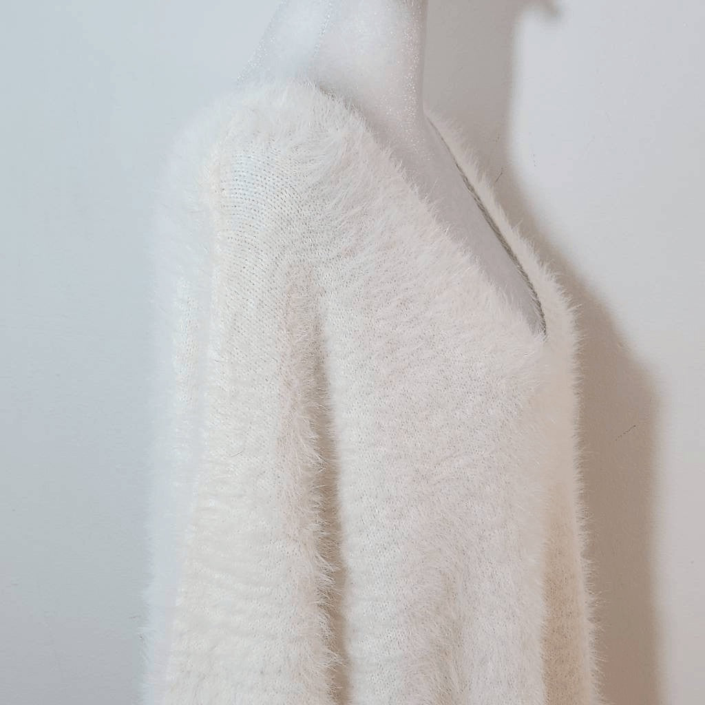 Jessica Simpson Cream Oversized Sweater with Open Back Size Large