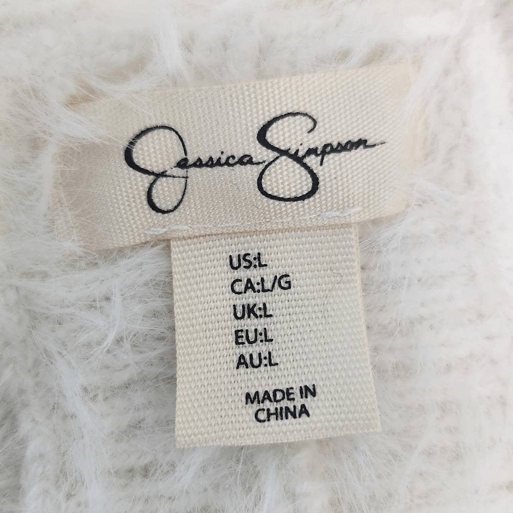 Jessica Simpson Cream Oversized Sweater with Open Back Size Large