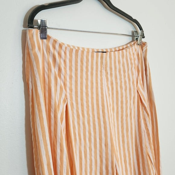 The Sang Peach and White Striped Wide Leg Pants Size 1X