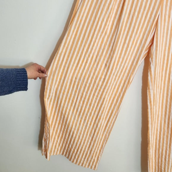 The Sang Peach and White Striped Wide Leg Pants Size 1X
