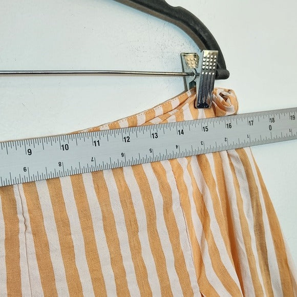 The Sang Peach and White Striped Wide Leg Pants Size 1X