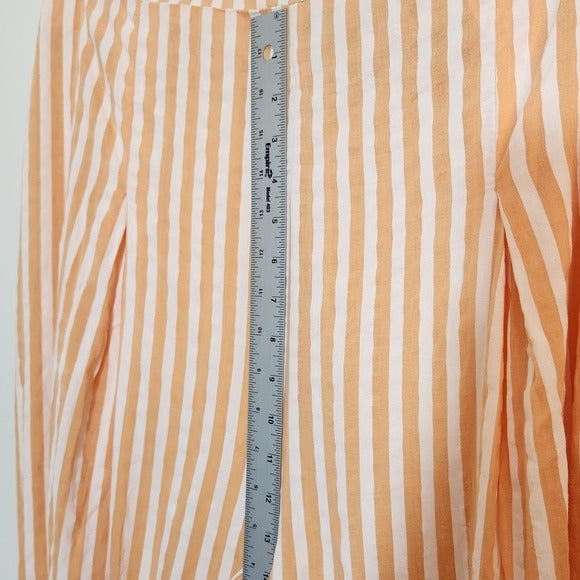 The Sang Peach and White Striped Wide Leg Pants Size 1X