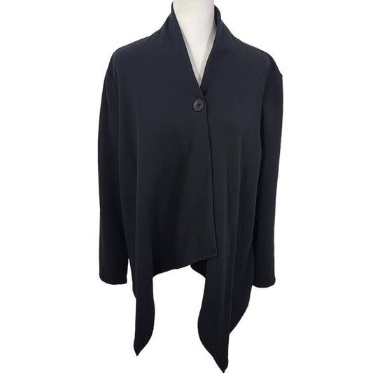 D&Co. Black Cardigan Size Small QVC Black Single Button Cardigan