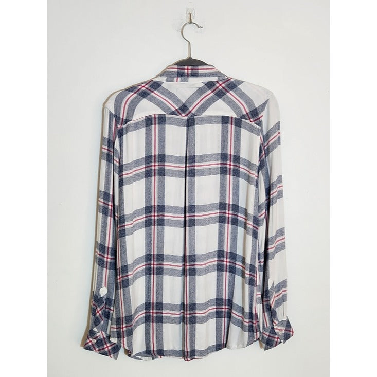 Rails White Plaid Button Down Shirt Size Large