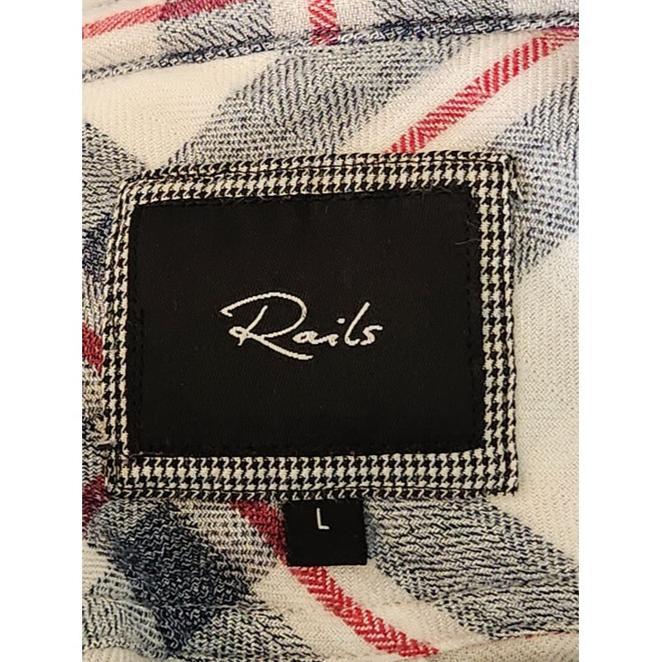 Rails White Plaid Button Down Shirt Size Large