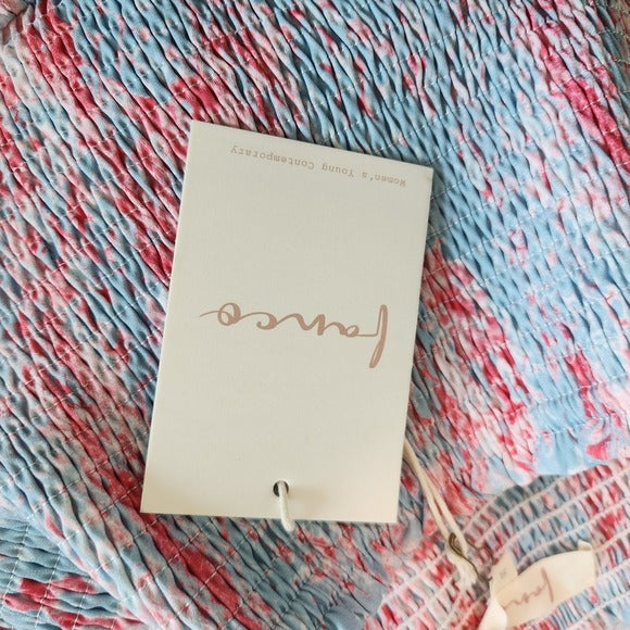 Fanco Smocked Floral Blue and Pink Ruffle Skirt Size Small Floral Mini Skirt, New