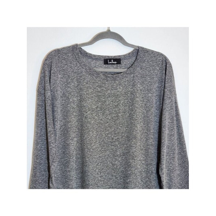 Lulus Heather Gray Long Sleeve Tee Size Medium NWT
