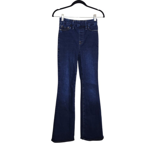 Good American Dark Wash Pull On Flare Leg Jeans Size 1
