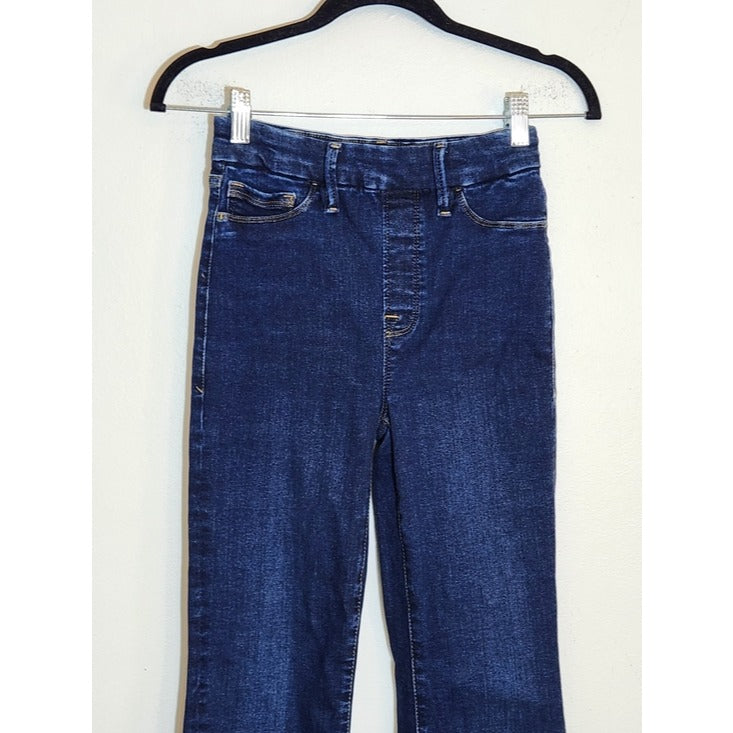 Good American Dark Wash Pull On Flare Leg Jeans Size 1
