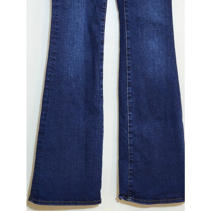 Good American Dark Wash Pull On Flare Leg Jeans Size 1