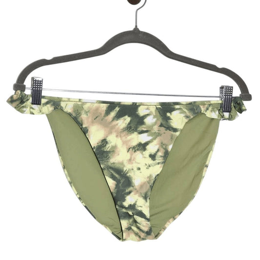 Aerie Green Abstract Print Bikini Bottoms NWTT Size Large Full Coverage Bottoms
