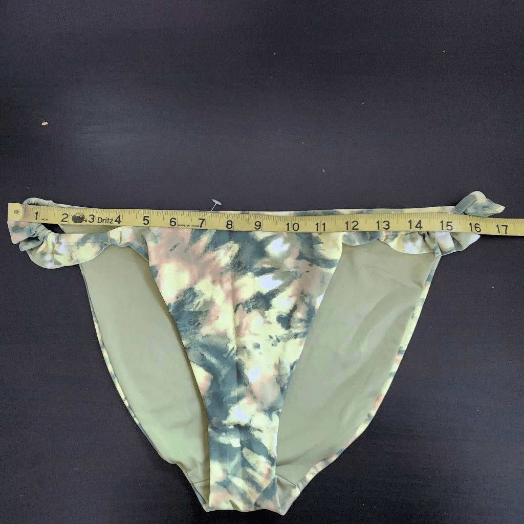 Aerie Green Abstract Print Bikini Bottoms NWTT Size Large Full Coverage Bottoms