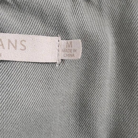 Max Jeans Distressed Green Draped Front Jacket Size Medium Army Green Jacket