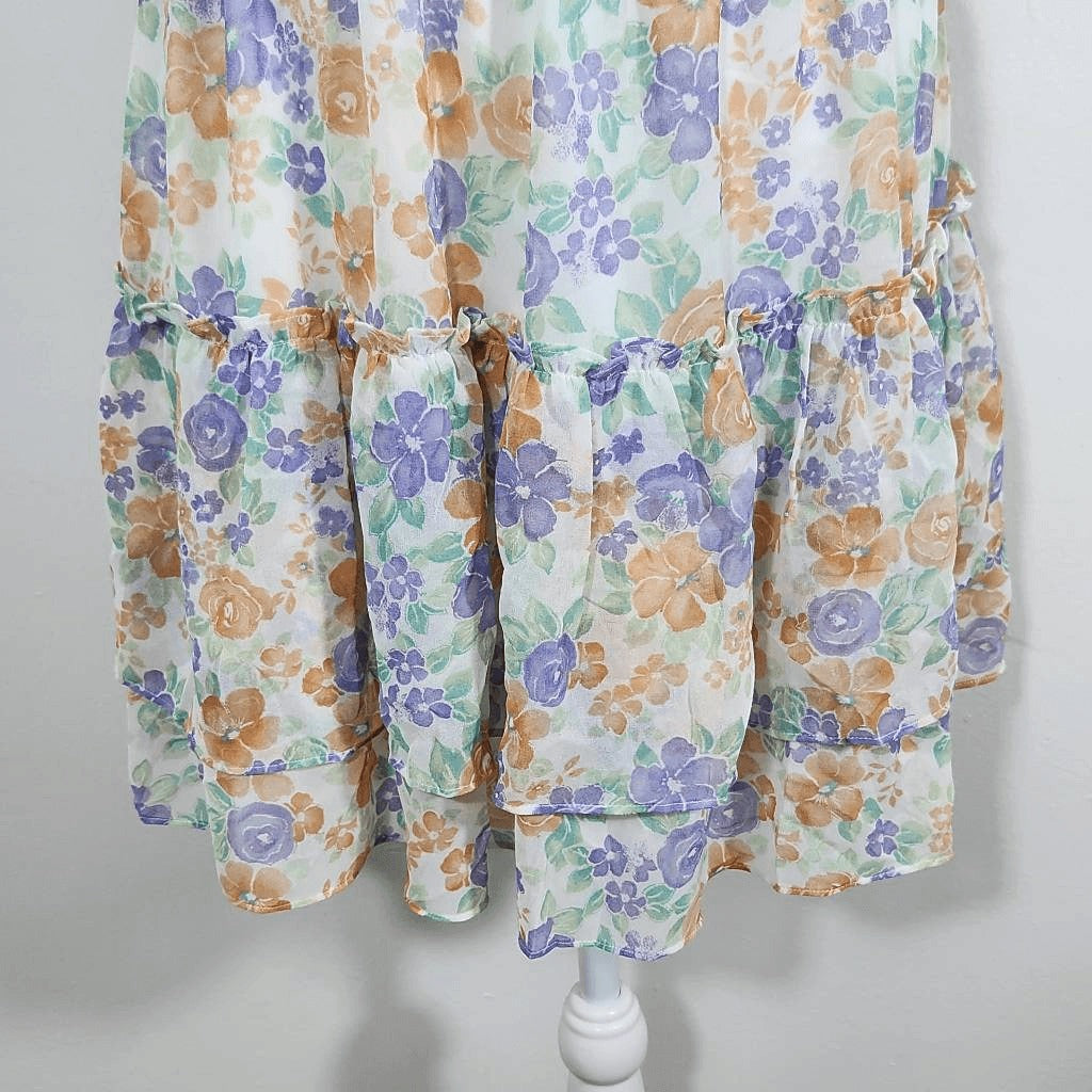 Wayf One Shoulder Floral Chiffon Mini Dress NWT Size Medium Wedding Guest Dress