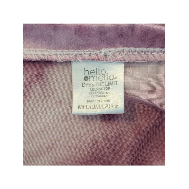 Hello Mello Orchid Purple Tie Dye Lounge Top Size Medium