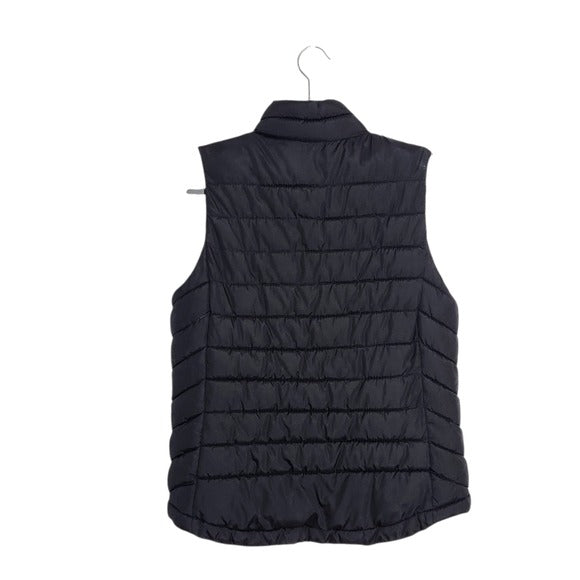 GAP Black Snap -Up Quilted Puffer Vest Size Medium
