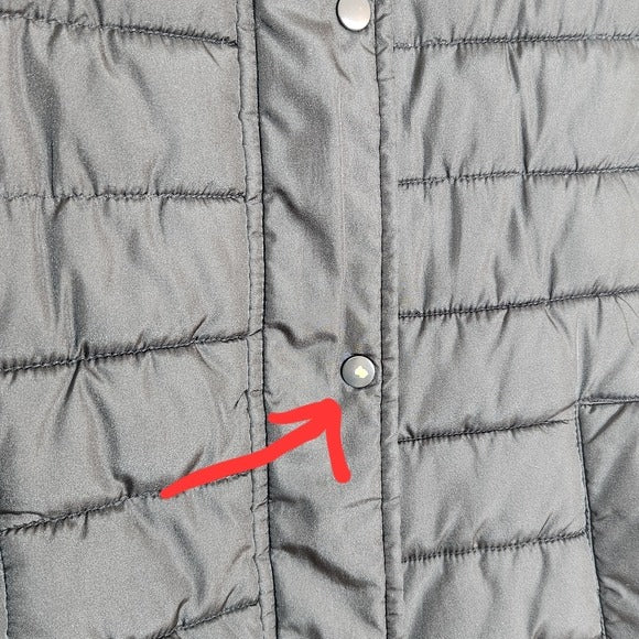GAP Black Snap -Up Quilted Puffer Vest Size Medium