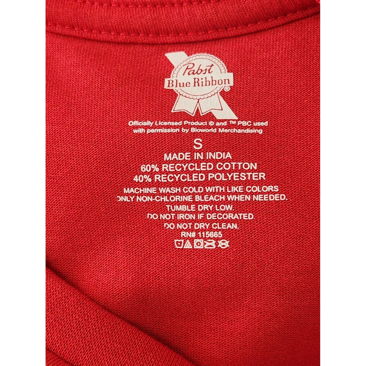 Pabst Blue Ribbon Beer Red Graphic Short Sleeve Tee NWOT Size Small