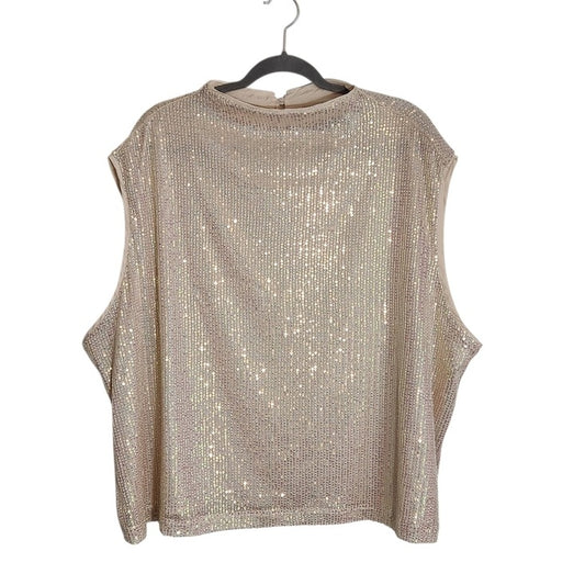 New York & Company Blush Pink Sequin Sleeveless Top Size 4X NWT