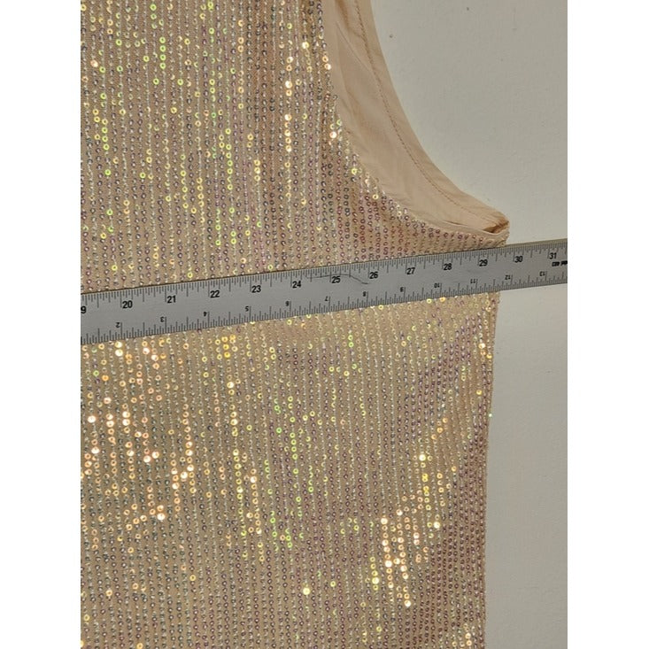 New York & Company Blush Pink Sequin Sleeveless Top Size 4X NWT