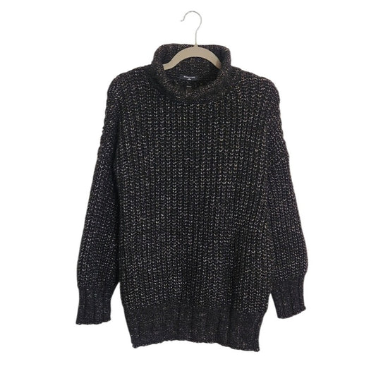 Marciano by Guess Black Metallic Turtleneck Sweater Size Medium