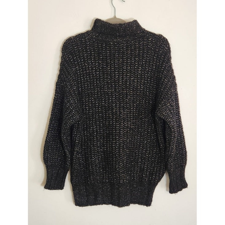 Marciano by Guess Black Metallic Turtleneck Sweater Size Medium
