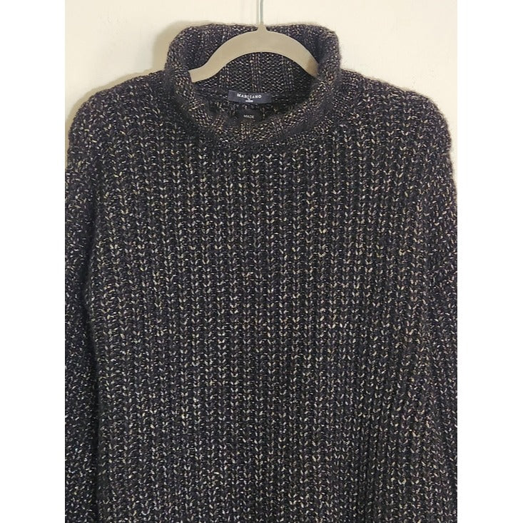 Marciano by Guess Black Metallic Turtleneck Sweater Size Medium