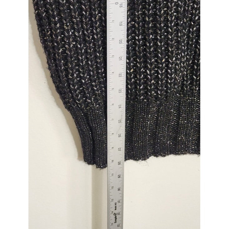 Marciano by Guess Black Metallic Turtleneck Sweater Size Medium