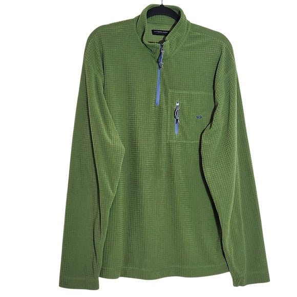 Southern Marsh Green Men's Fleece Pullover Size XL Preppy Quarter-Zip Pullover