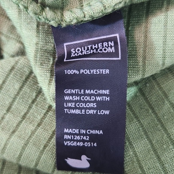 Southern Marsh Green Men's Fleece Pullover Size XL Preppy Quarter-Zip Pullover