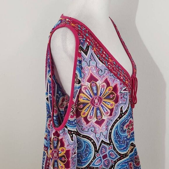 Nicole Miller Pink Paisley Blouse Size Medium Paisley Print Top