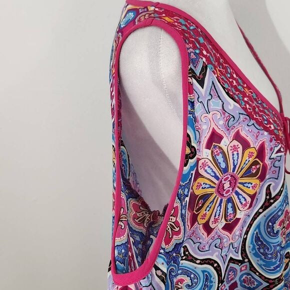 Nicole Miller Pink Paisley Blouse Size Medium Paisley Print Top