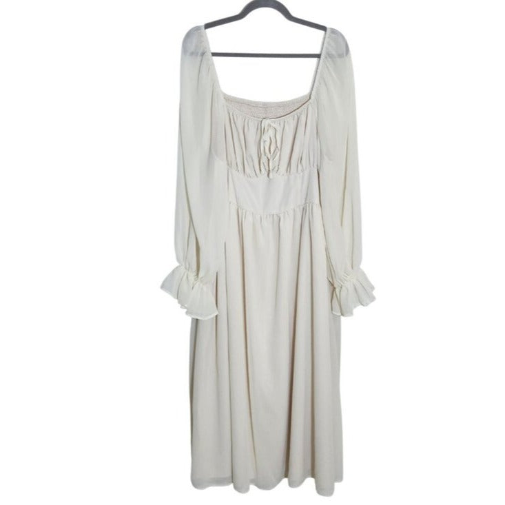 Shein Womens Cream Boho Maxi Dress Size 4XL NWT