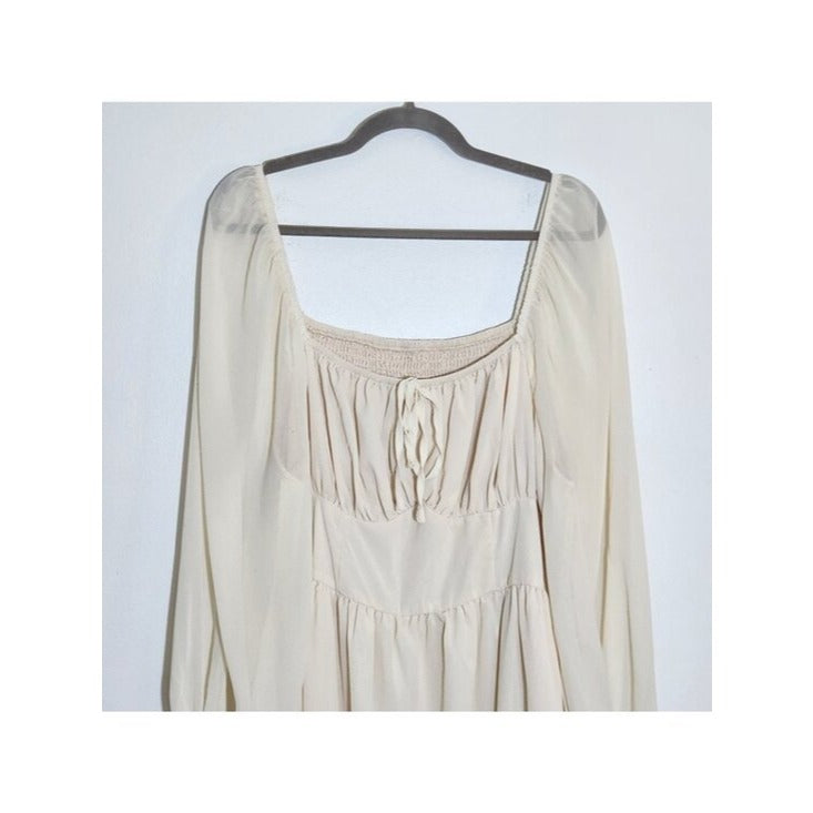 Shein Womens Cream Boho Maxi Dress Size 4XL NWT