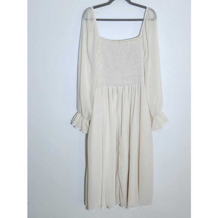 Shein Womens Cream Boho Maxi Dress Size 4XL NWT
