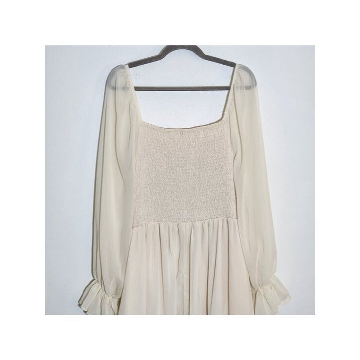 Shein Womens Cream Boho Maxi Dress Size 4XL NWT