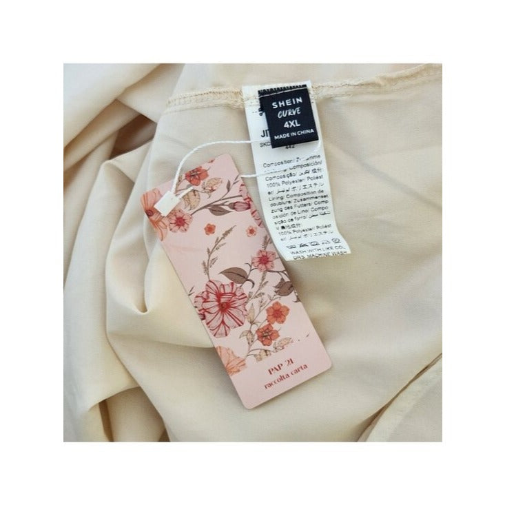 Shein Womens Cream Boho Maxi Dress Size 4XL NWT