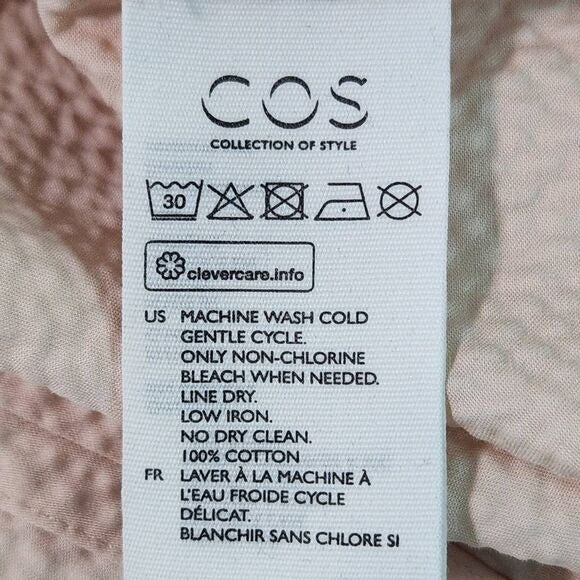 Cos Blush Pink Textured Blouse with Puffy Sleeves Size 4 Light Pink Top