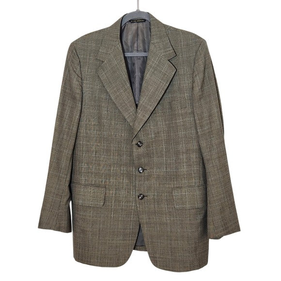 Kingsridge Mens Brown Plaid Sport Coat Size 44 L