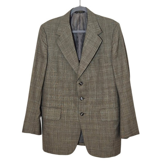 Kingsridge Mens Brown Plaid Sport Coat Size 44 L