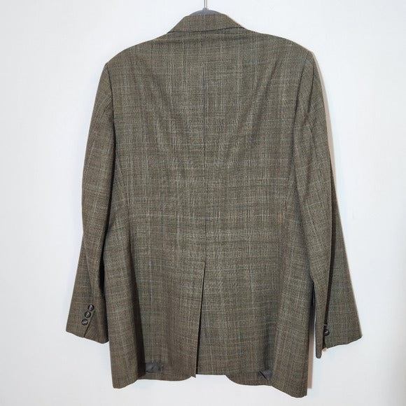 Kingsridge Mens Brown Plaid Sport Coat Size 44 L