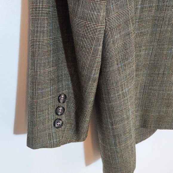 Kingsridge Mens Brown Plaid Sport Coat Size 44 L