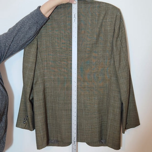 Kingsridge Mens Brown Plaid Sport Coat Size 44 L