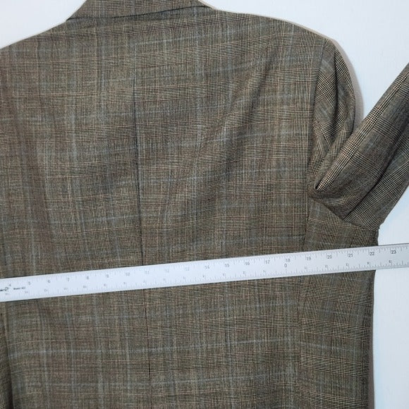 Kingsridge Mens Brown Plaid Sport Coat Size 44 L
